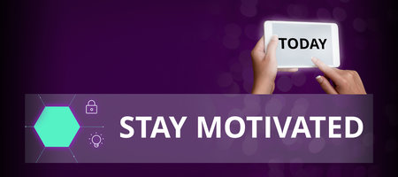 Inspiration showing sign Stay Motivated. Business showcase Reward yourself every time you reach a goal with knowledgeの写真素材