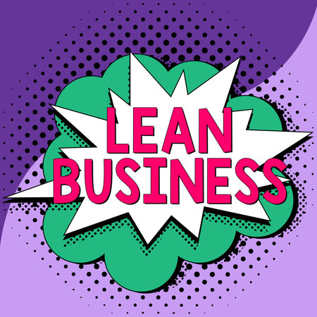 Hand writing sign Lean Business. Business showcase improvement of waste minimization without sacrificing productivityの写真素材