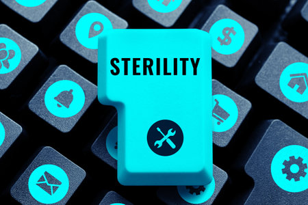 Conceptual caption Sterility. Internet Concept a condition of being free from pathogenic microorganismsの写真素材