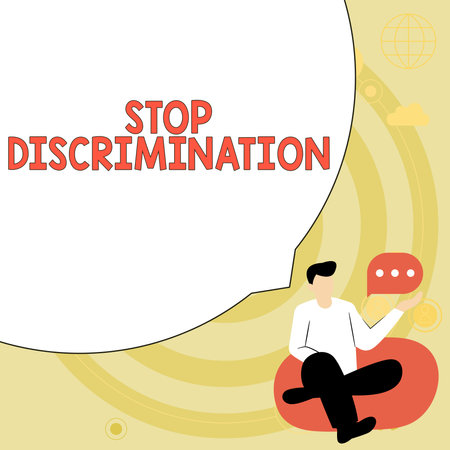Conceptual display Stop Discrimination. Business approach Prevent Illegal excavation quarry Environment Conservationの写真素材