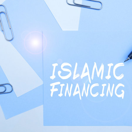 Writing displaying text Islamic Financing. Business concept Banking activity and investment that complies with shariaの写真素材