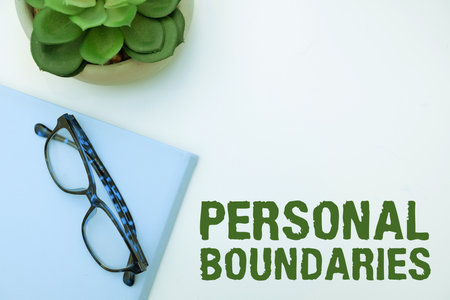 Text sign showing Personal Boundaries. Internet Concept something that indicates limit or extent in interaction with personalityの写真素材