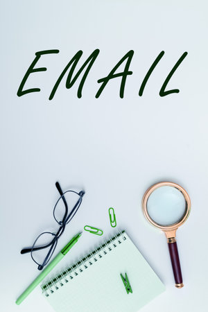Handwriting text Email. Word Written on Sending a commercial message to a group of people using mailの写真素材