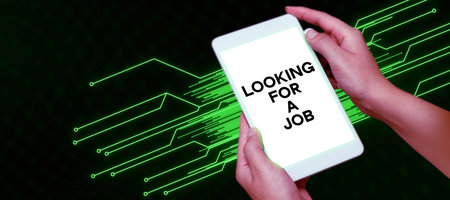 Conceptual display Looking For A Job. Business idea Unemployed seeking work Recruitment Human Resourcesの写真素材