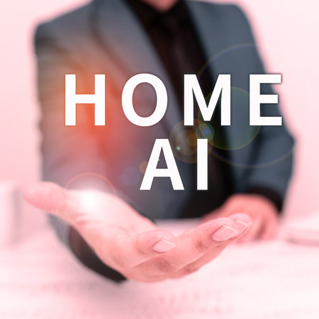 Inspiration showing sign Home Ai. Business showcase home solution that enables automating the bulk of electronicの写真素材