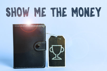 Handwriting text Show Me The Money. Word for Showing the cash before purchasing or making investsの写真素材