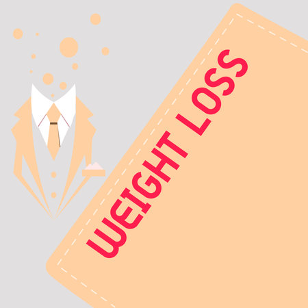 Conceptual display Weight Loss. Word for Decrease in Body Fluid Muscle Mass Reduce Fat Dispose Tissueの写真素材