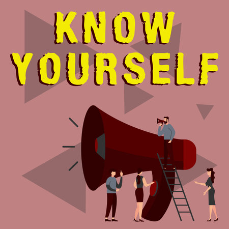 Text caption presenting Know Yourself. Business idea Find You Understanding Strength and Weaknesses Identityの写真素材