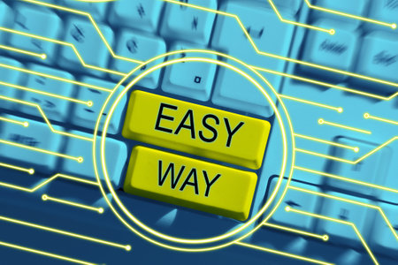 Text caption presenting Easy Way. Business overview making hard decision between two less and more effort methodの写真素材