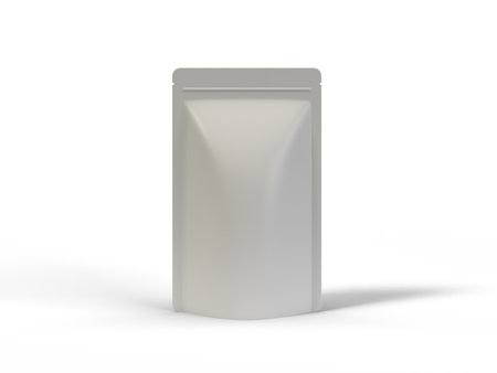 white isolated pouch with solid backgroundの写真素材