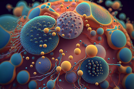 3d illustration of abstract geometric composition,digital art works. Computer generated graphics.の素材