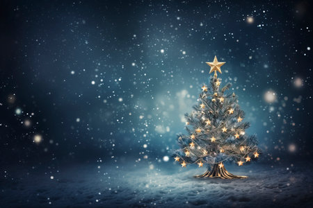 Christmas card with Magic Tree , copy spaceの素材