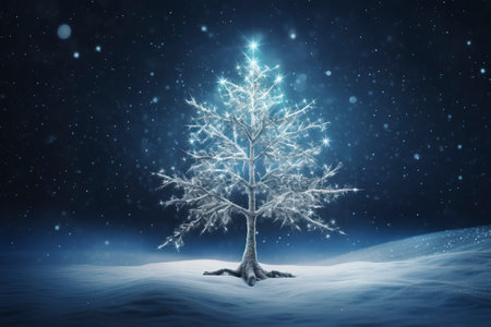Christmas card with Magic Tree , copy spaceの素材