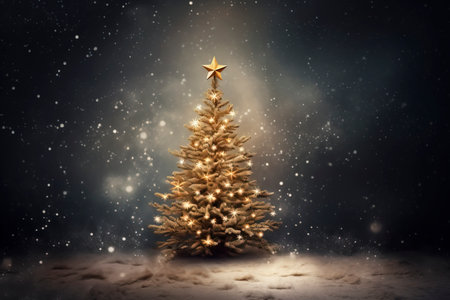 Christmas card with Magic Tree , copy spaceの素材