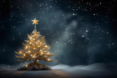 Christmas card with Magic Tree , copy spaceの素材