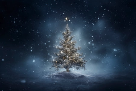 Christmas card with Magic Tree , copy spaceの素材