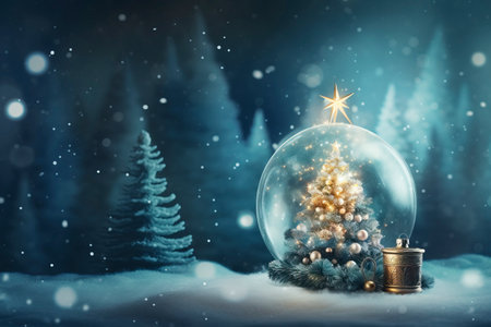 Christmas card with Magic Tree , copy spaceの素材