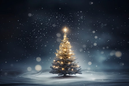 Christmas card with Magic Tree , copy spaceの素材
