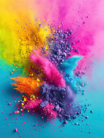 Colorful explosion of powder. Colorful cloud. Abstract background.の素材