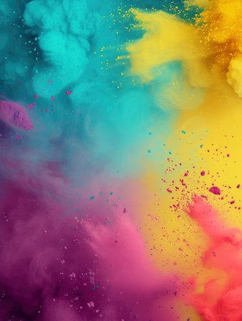 Colorful explosion of powder. Colorful cloud. Abstract background.の素材