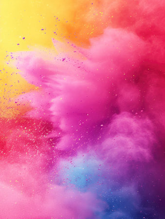 Colorful explosion of powder. Colorful cloud. Abstract background.の素材