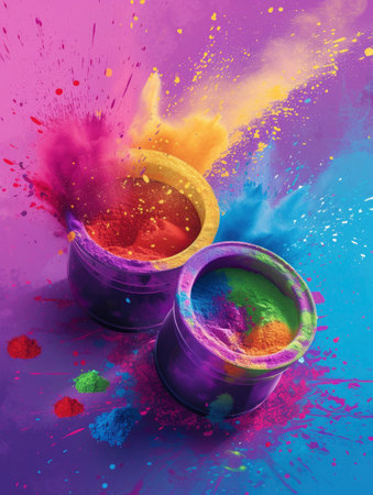 Colorful explosion of powder. Colorful cloud. Abstract background.の素材