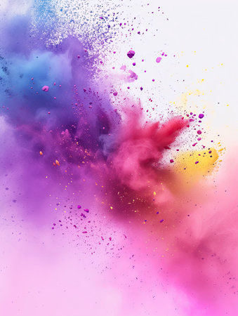 Colorful explosion of powder. Colorful cloud. Abstract background.の素材
