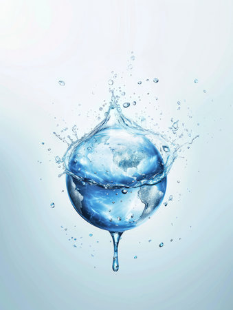 Water splashing out of a glass of water. 3d renderingの素材