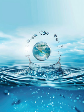 Water splashing out of a glass of water. 3d renderingの素材