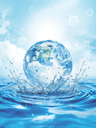 Water splashing out of a glass of water. 3d renderingの素材