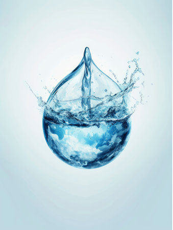 Water splashing out of a glass of water. 3d renderingの素材