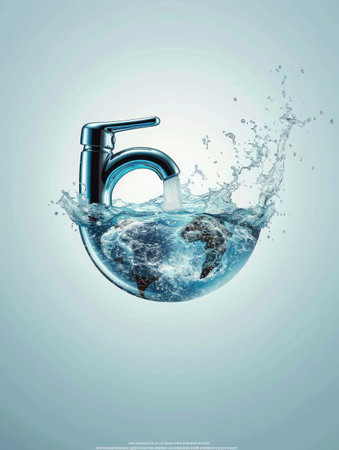 Water splashing out of a glass of water. 3d renderingの素材