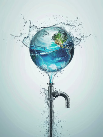 Water splashing out of a glass of water. 3d renderingの素材
