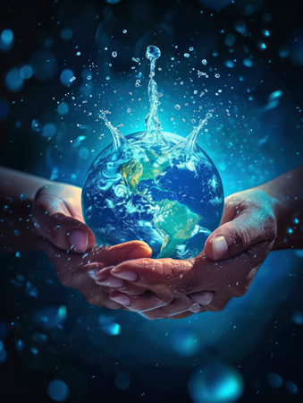 Water splashing out of a glass of water. 3d renderingの素材