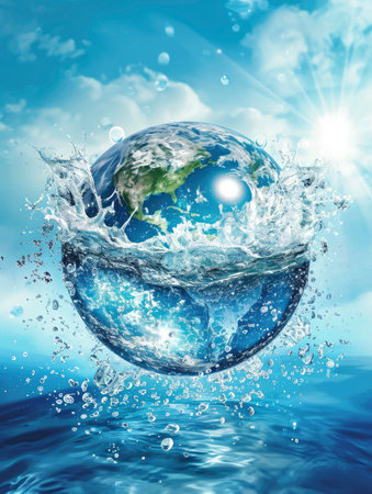 Water splashing out of a glass of water. 3d renderingの素材
