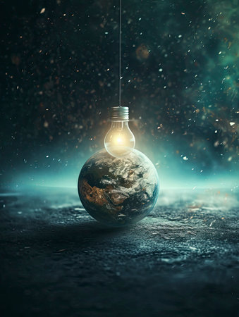 earth hour poster design, realistis , HD, copy Spaceの素材