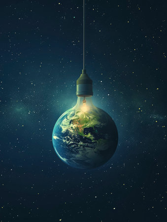 earth hour poster design, realistis , HD, copy Spaceの素材