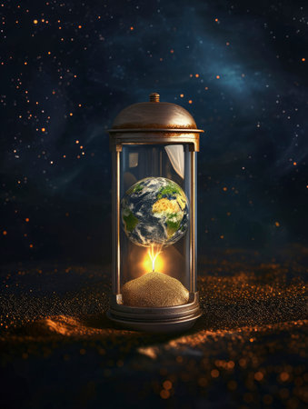 earth hour poster design, realistis , HD, copy Spaceの素材
