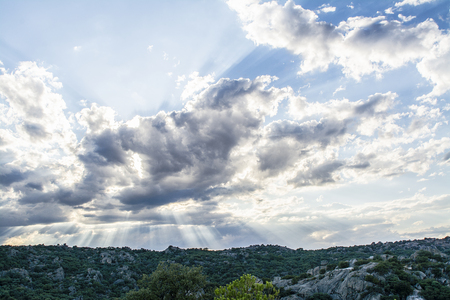 backlight cloudy skyの写真素材