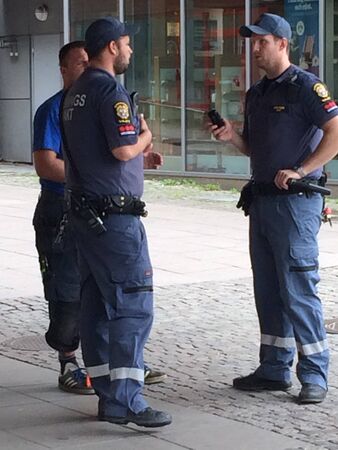Swedish guards on the street