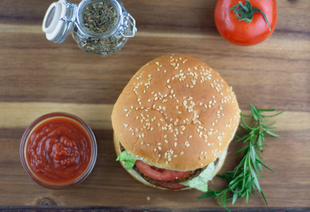 vegan seitan burgerの写真素材