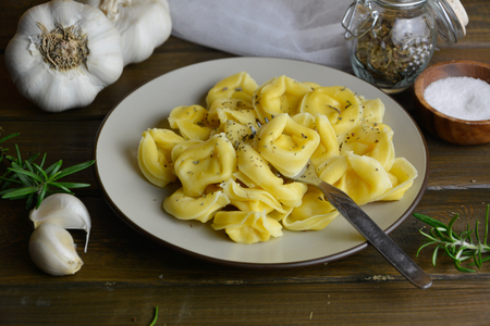 Italian tortellini homemade veganの写真素材