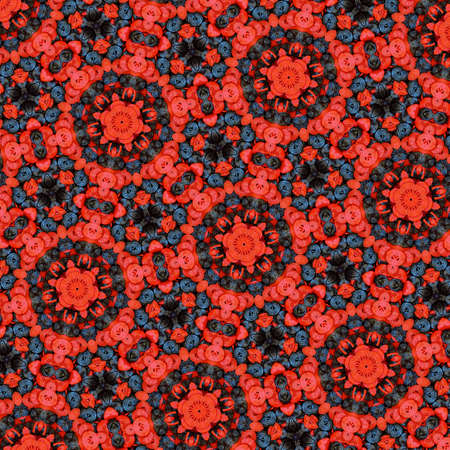Colorful candy seamless pattern created from real picture of licorice roll candy with kaleidoscope...