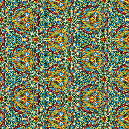 Colorful candy seamless pattern created from real picture of sugar coated candy pills with kaleidoscope effect. Very high resolution at 5000 by 5000 pixelの写真素材