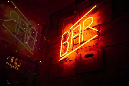 neon bar signのeditorial素材