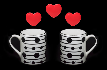 Heart shapes and cupsの写真素材