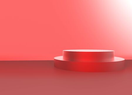 3D Render of red circles on the groundの写真素材