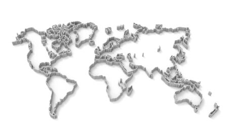 3D render image of world mapの写真素材