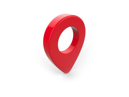 Isometric 3d Render of red colored GPS iconの写真素材