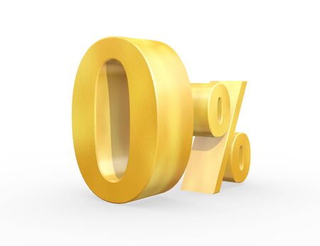 3D Render image of zero percentage graphic for sales purposeの写真素材